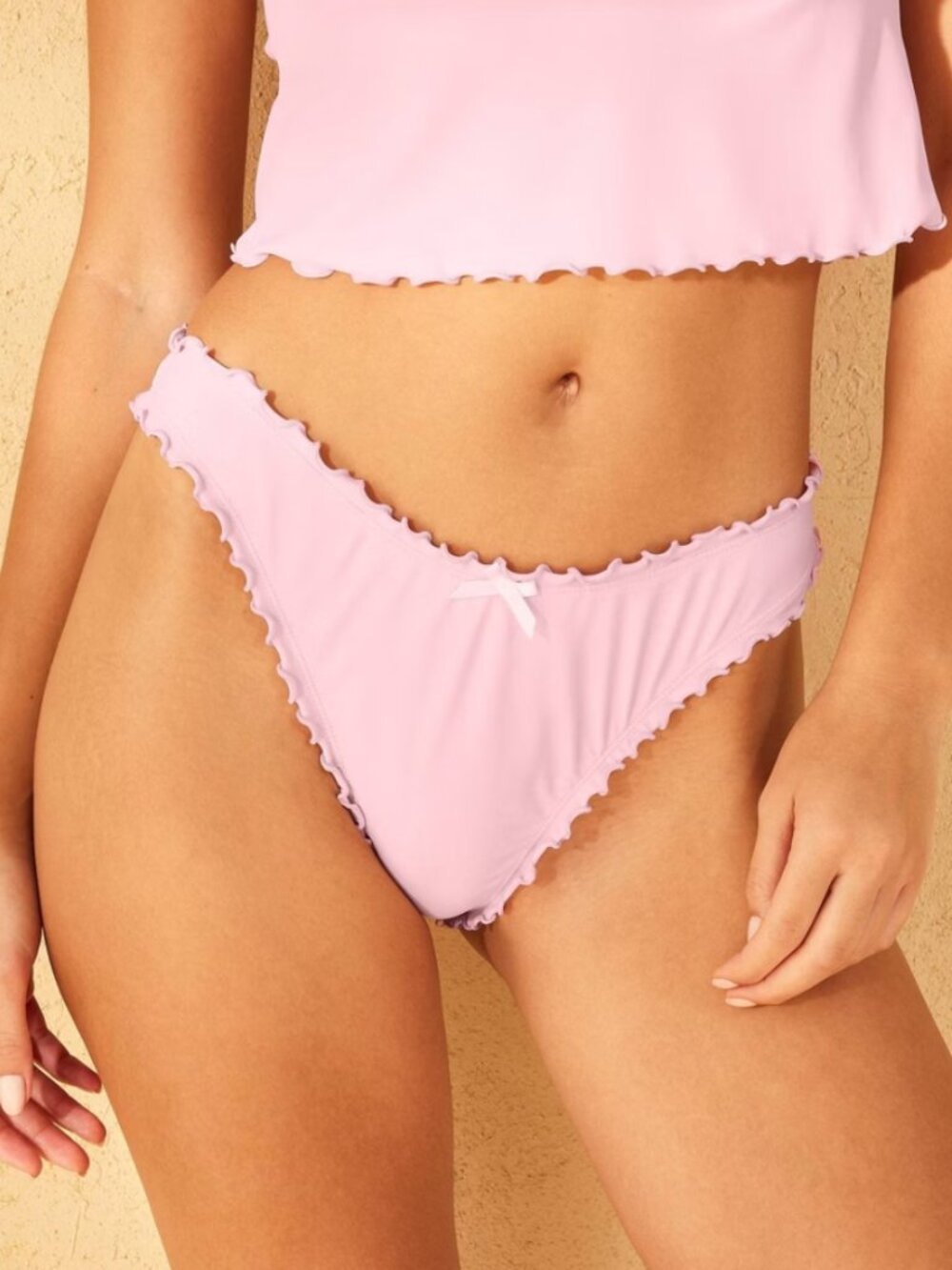 Wild Fable XL Womens Bikini Bottom Mid Rise Ruffle Edge Super Cheeky Pink